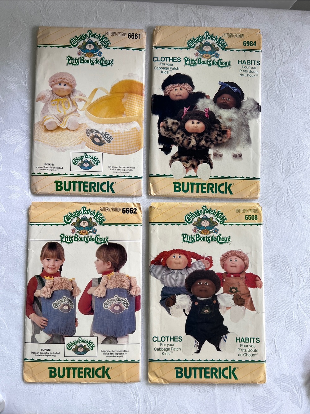 Lot of 4 Cabbage Patch Kids Sewing Patterns Vintage 1984 out of print